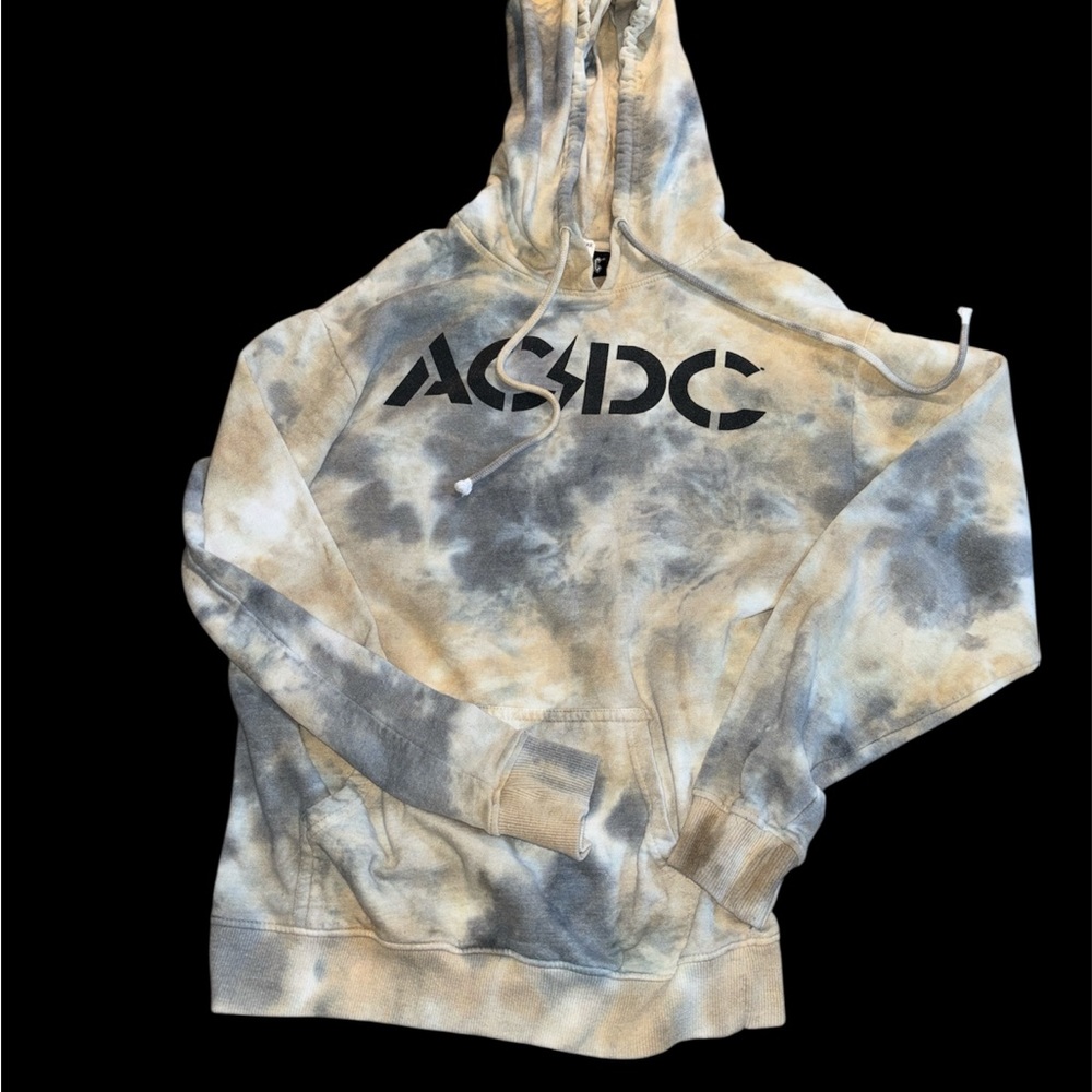AC/DC Tie-Dye Hoodie - Black, Gray, Tan
